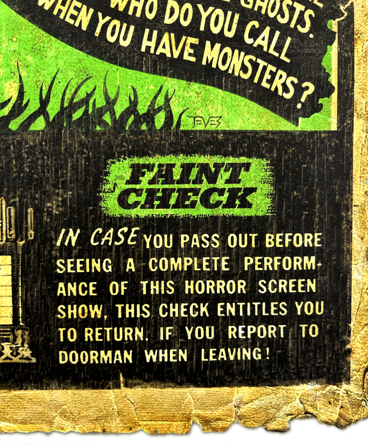MONSTER SQUAD (1987) Screen Print SPOOK SHOW Green-Style MILES TEVES Rare SIGNED