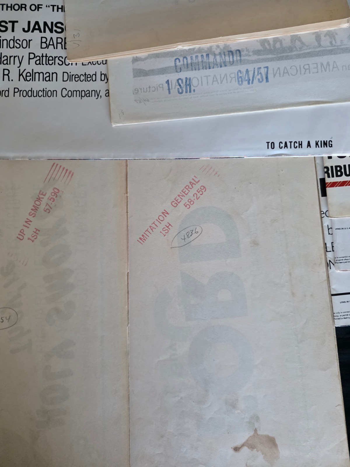 Lot of 17 folded one sheets from 1950-1980s Clint Eastwood Eiger Sanction