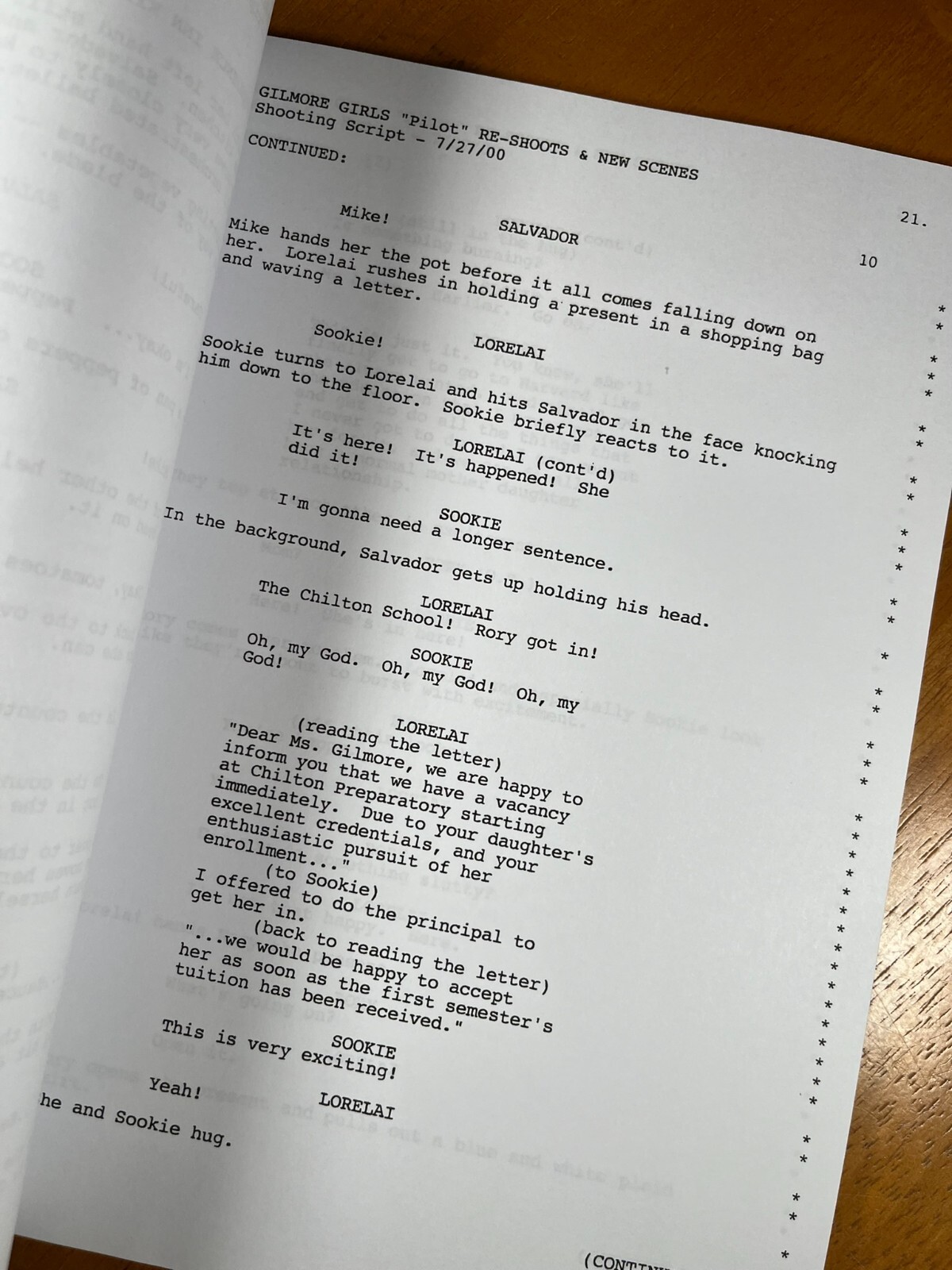 Gilmore Girls Pilot Script Signed- Autograph Reprints- 74 Pages- Lorelai & Rory