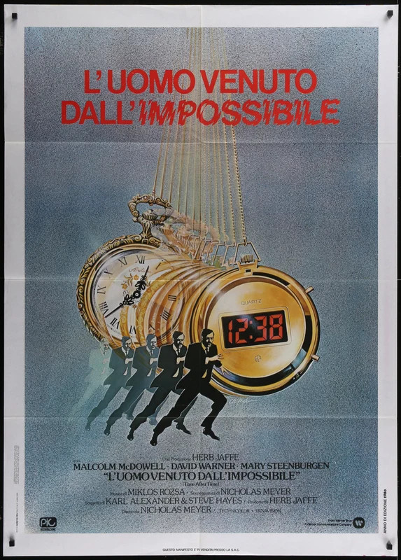 Time After Time 1979 Original Italian 1P Movie Poster 39×55 Malcolm McDowell