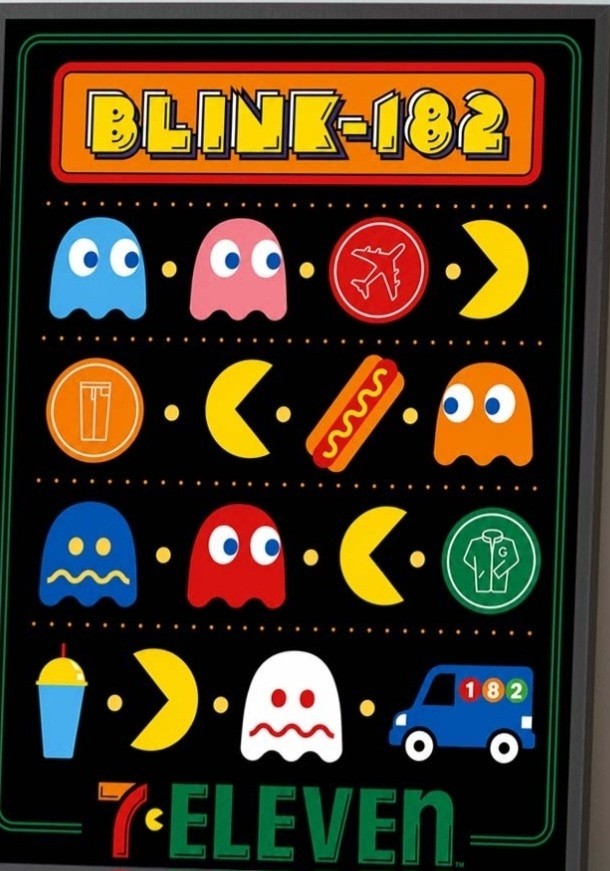 PAC-MAN x 7-11 x BLINK-182 Screenprinted Lithograph Poster Limited 300 SDCC
