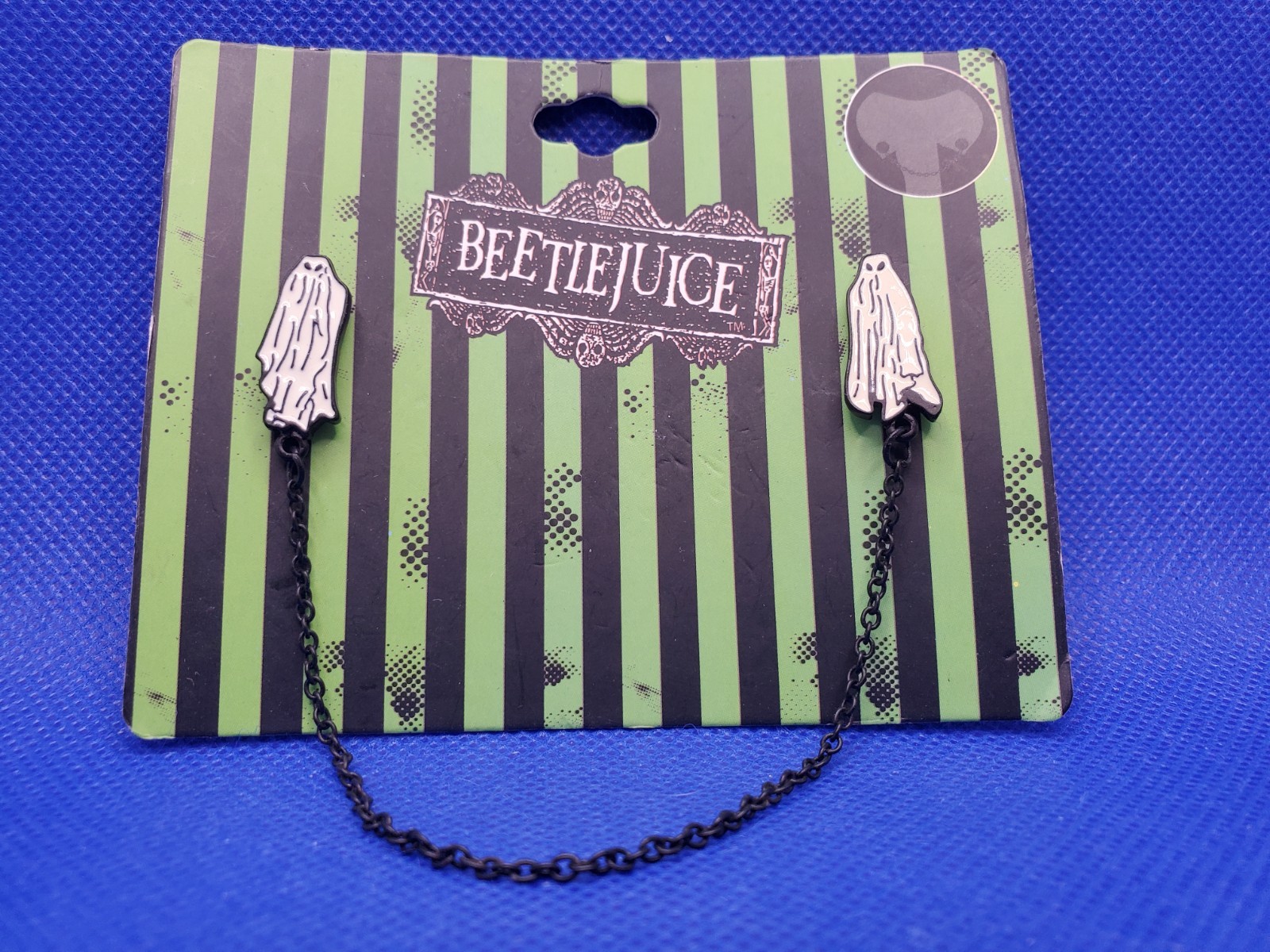 Beetlejuice Ghosts Collar Enamel Chain Pins Sheet Costumes Bioworld Tim Burton