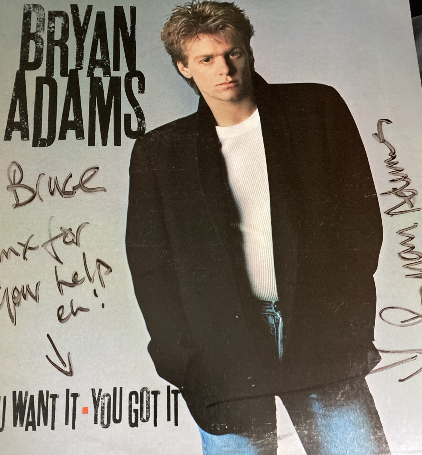Bryan Adams signed / Autographed Vinyl LP You Want It You Got It