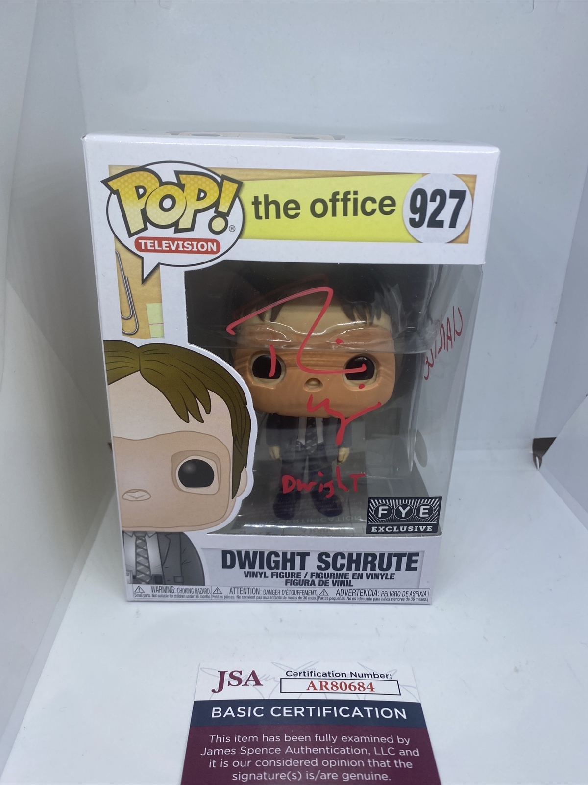 RAINN WILSON SIGNED AUTOGRAPH THE OFFICE FUNKO POP 927 DWIGHT JSA “Clarice!”