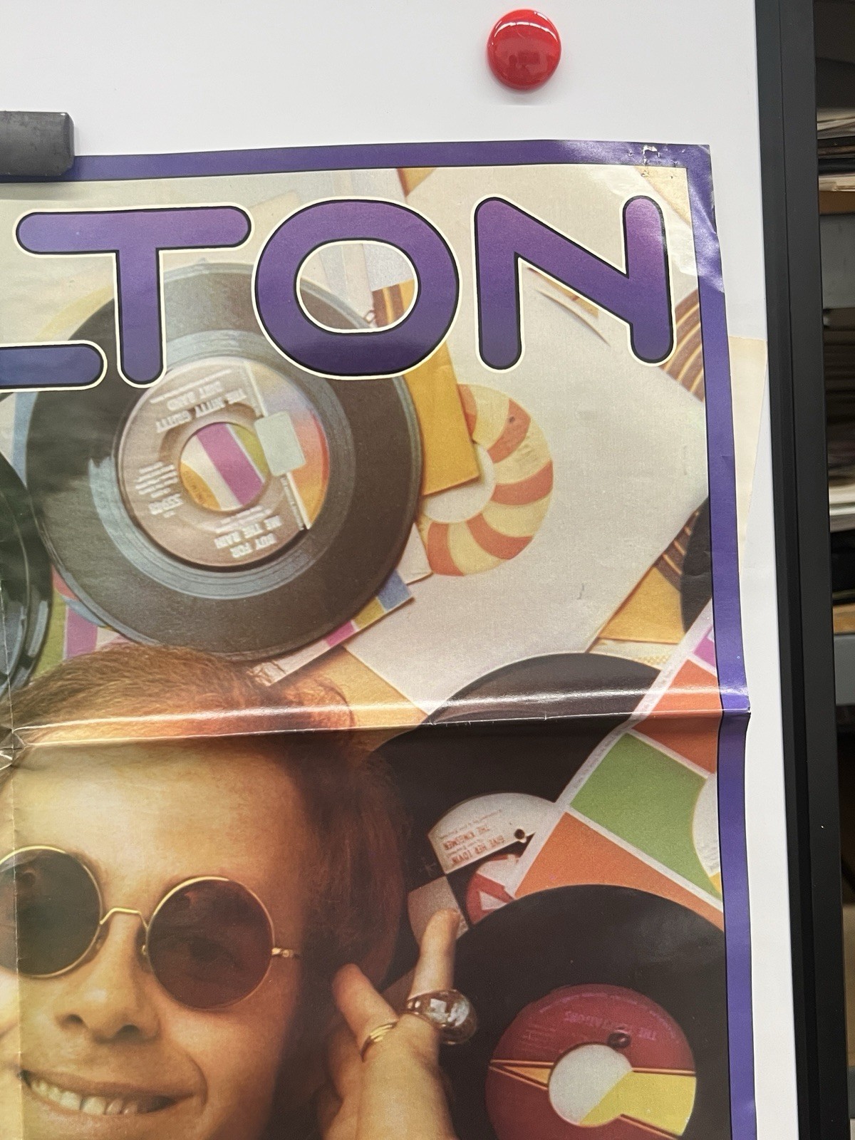 ELTON JOHN MCA RECORDS promotional poster 1974 22×35 Folded RARE