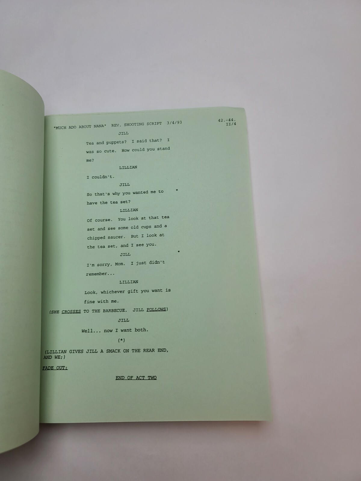 HOME IMPROVEMENT / Howard J. Morris 1993 TV Script, “Much Ado About Nana”