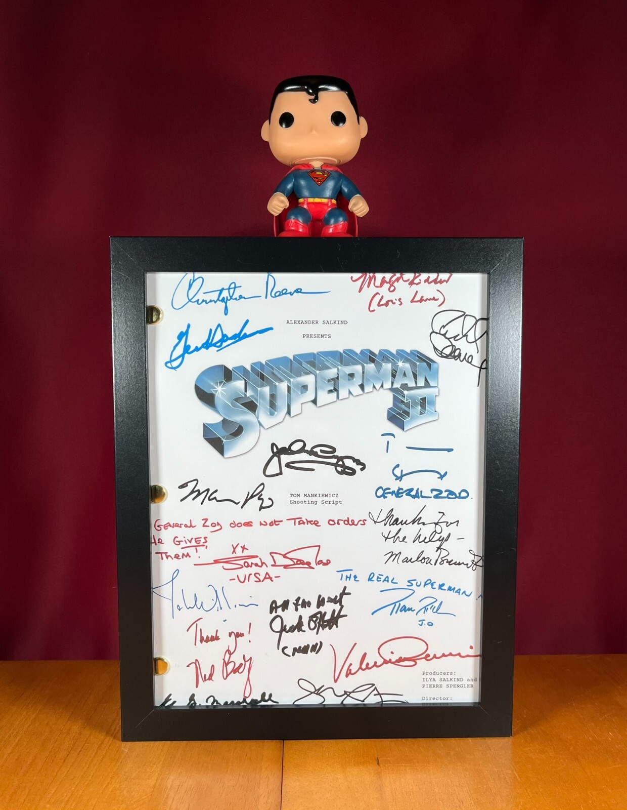 Superman II Script Signed- Autograph Reprints- Christopher Reeve