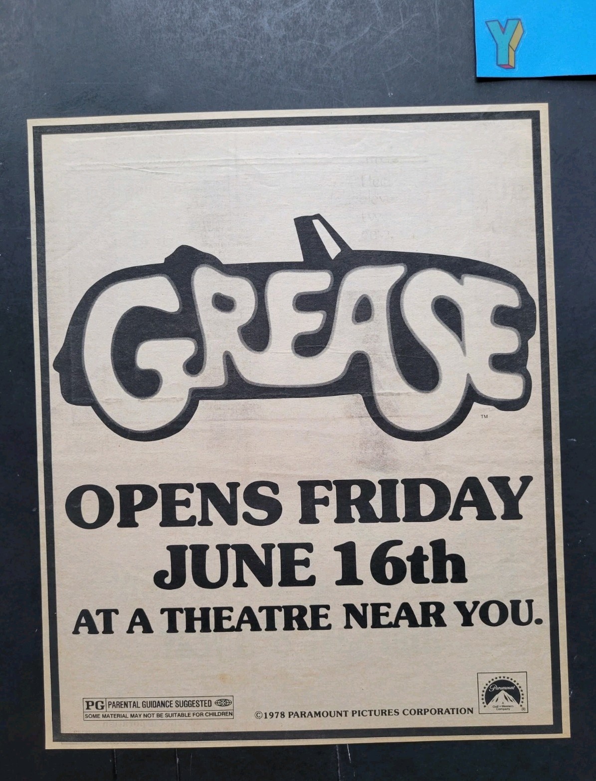 Grease Movie Promo Print Advertisement 1978