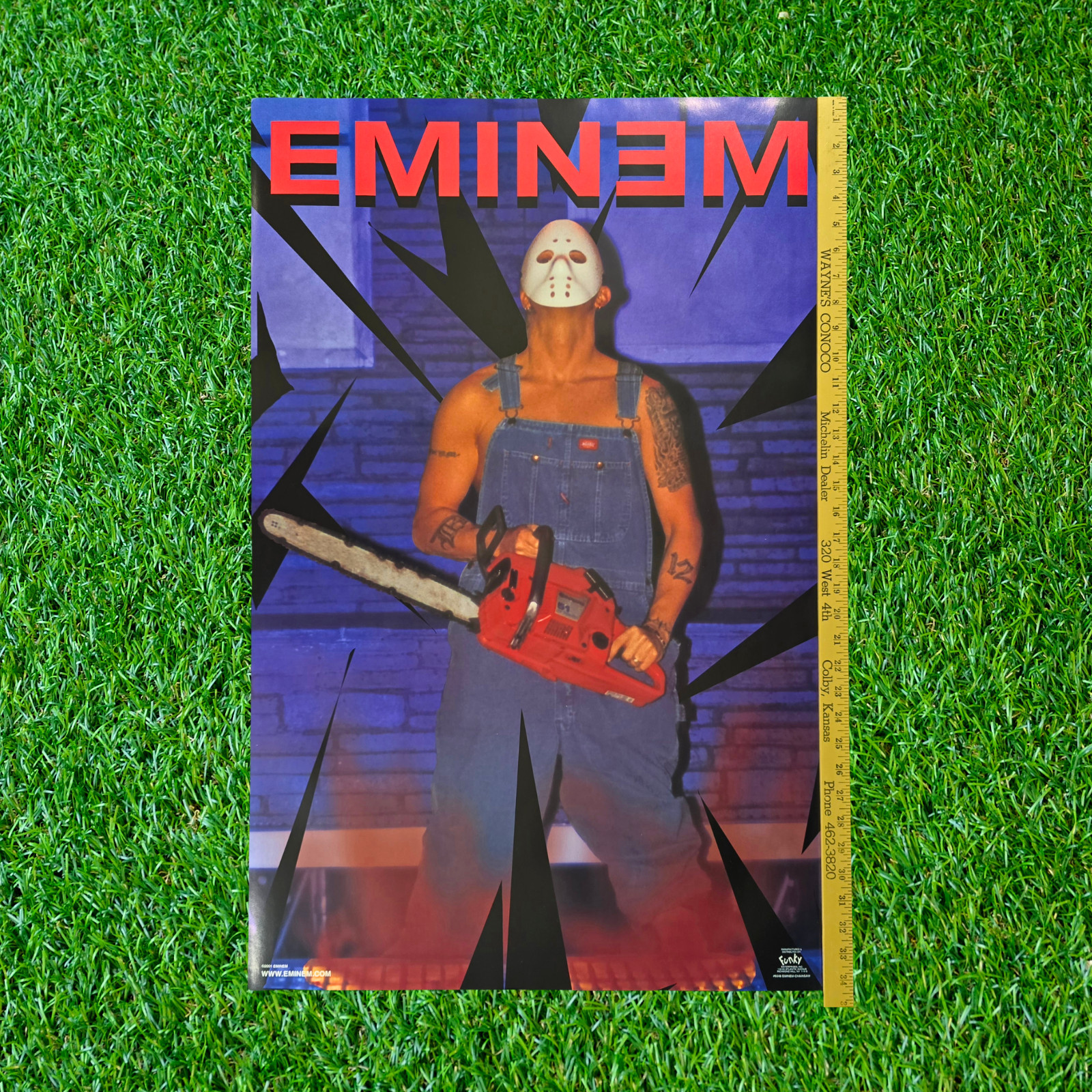 Rare 2001 Eminem Slim Shady Chainsaw Poster Funky Enterprises 6548 Vintage