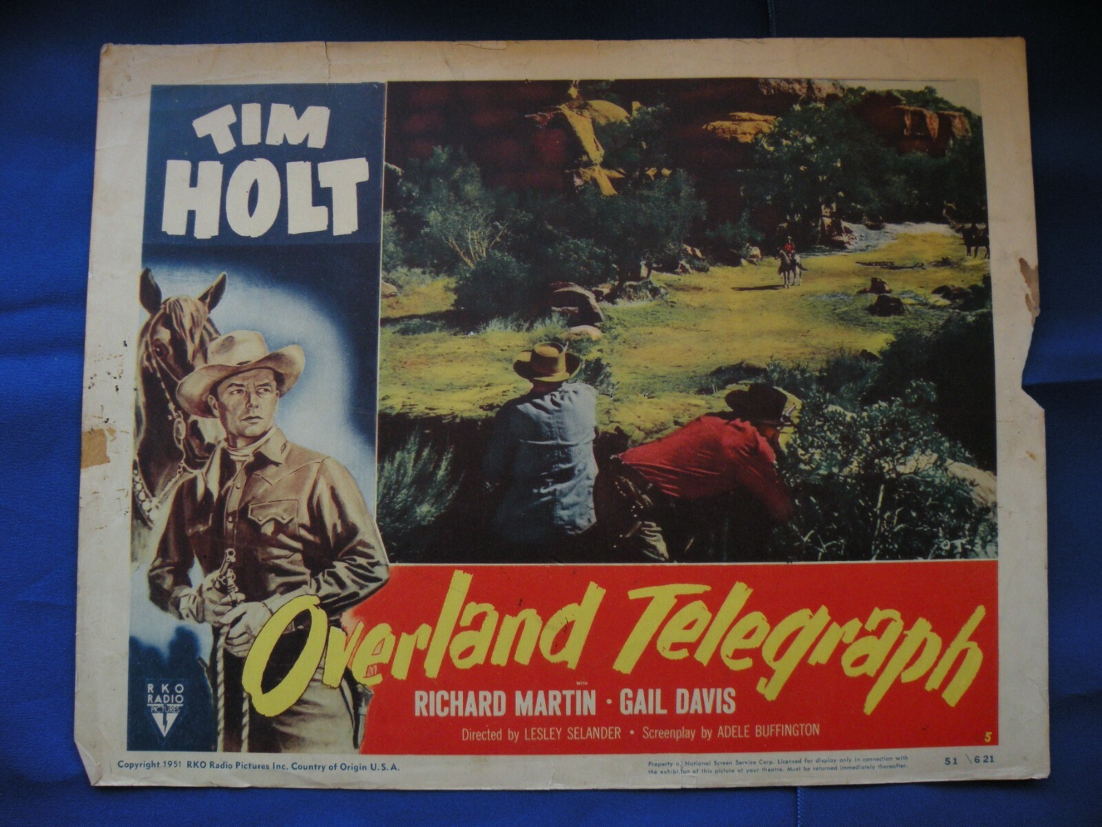 Overland Telegraph Tim Holt Richard Martin #51/621 movie lobby card #2-3-5