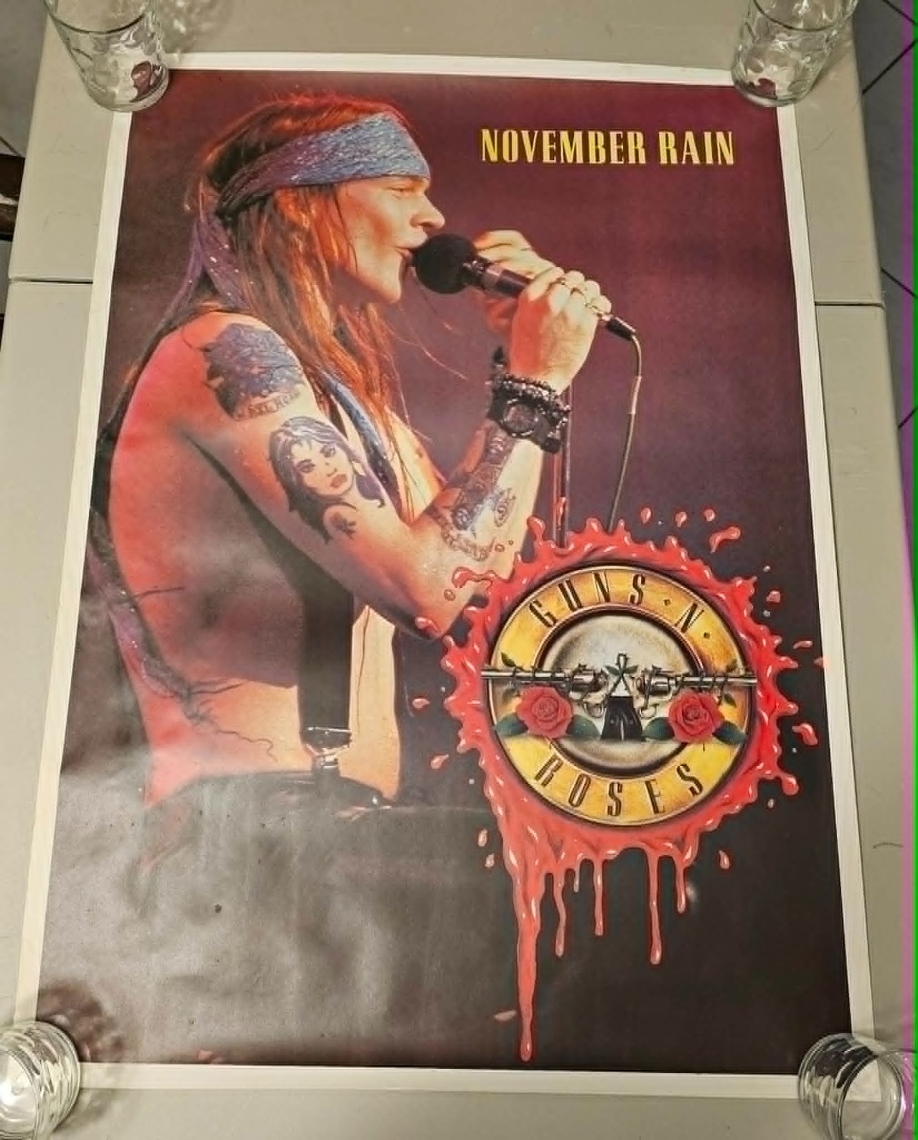 1991 Guns N’ Roses Axl Rose / November Rain UK 33.5X24 Poster Never Hung