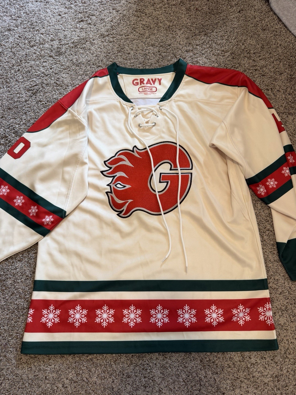 Yung Gravy 2019 Era Cream/Red/Green Hockey Jersey Men’s Medium