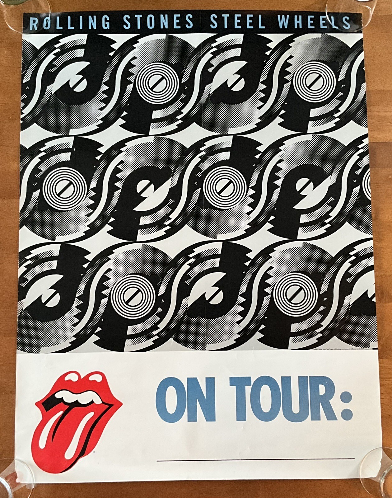 ROLLING STONES 1989 Vtg. Steel Wheels On Tour : Promo Poster 31″ x 23” NO pins