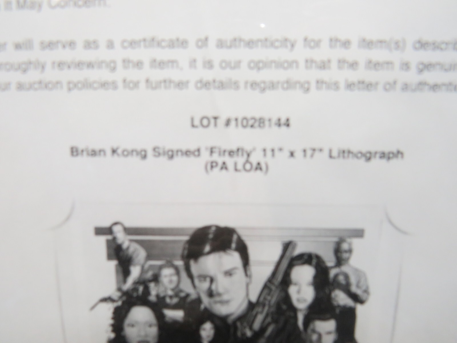 Brian Kong Signed Firefly Serenity 11×17 Lithograph Art Print PA LOA