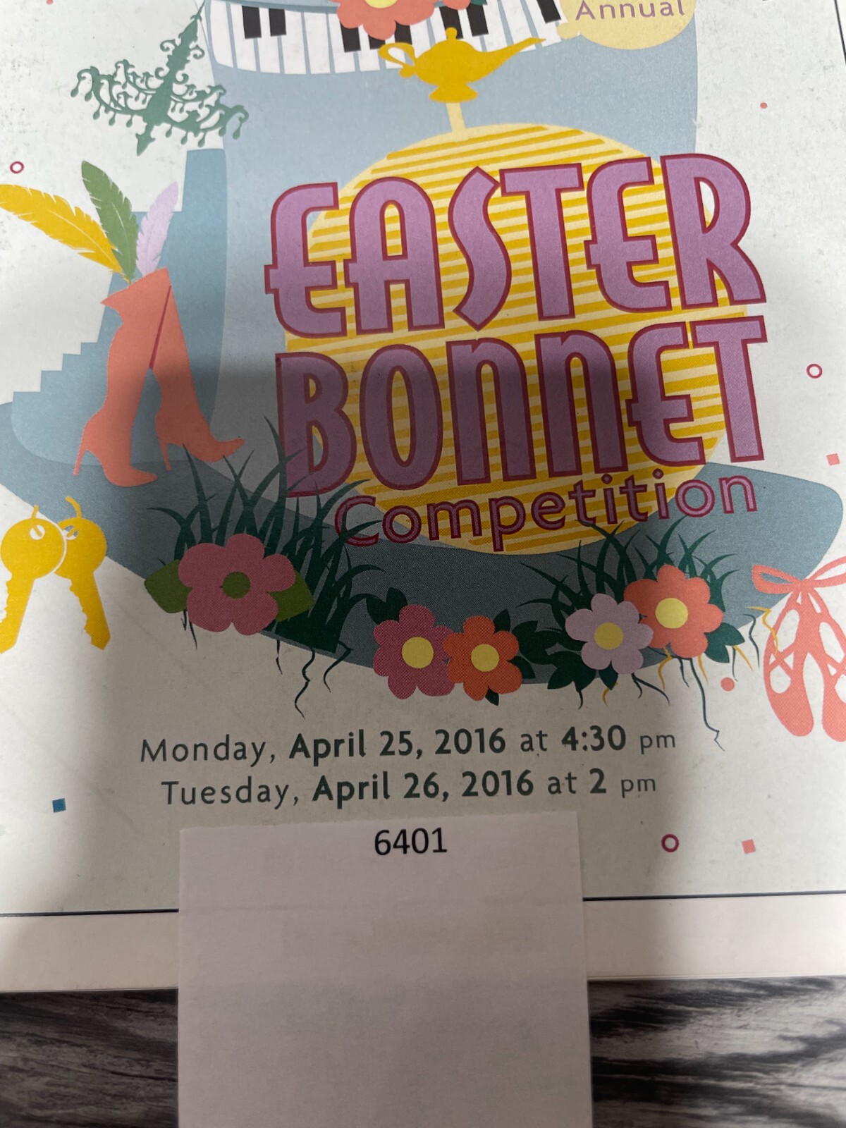 EASTER BONNET, PLAYBILL, APRIL 2016, MINSKOFF THEATRE