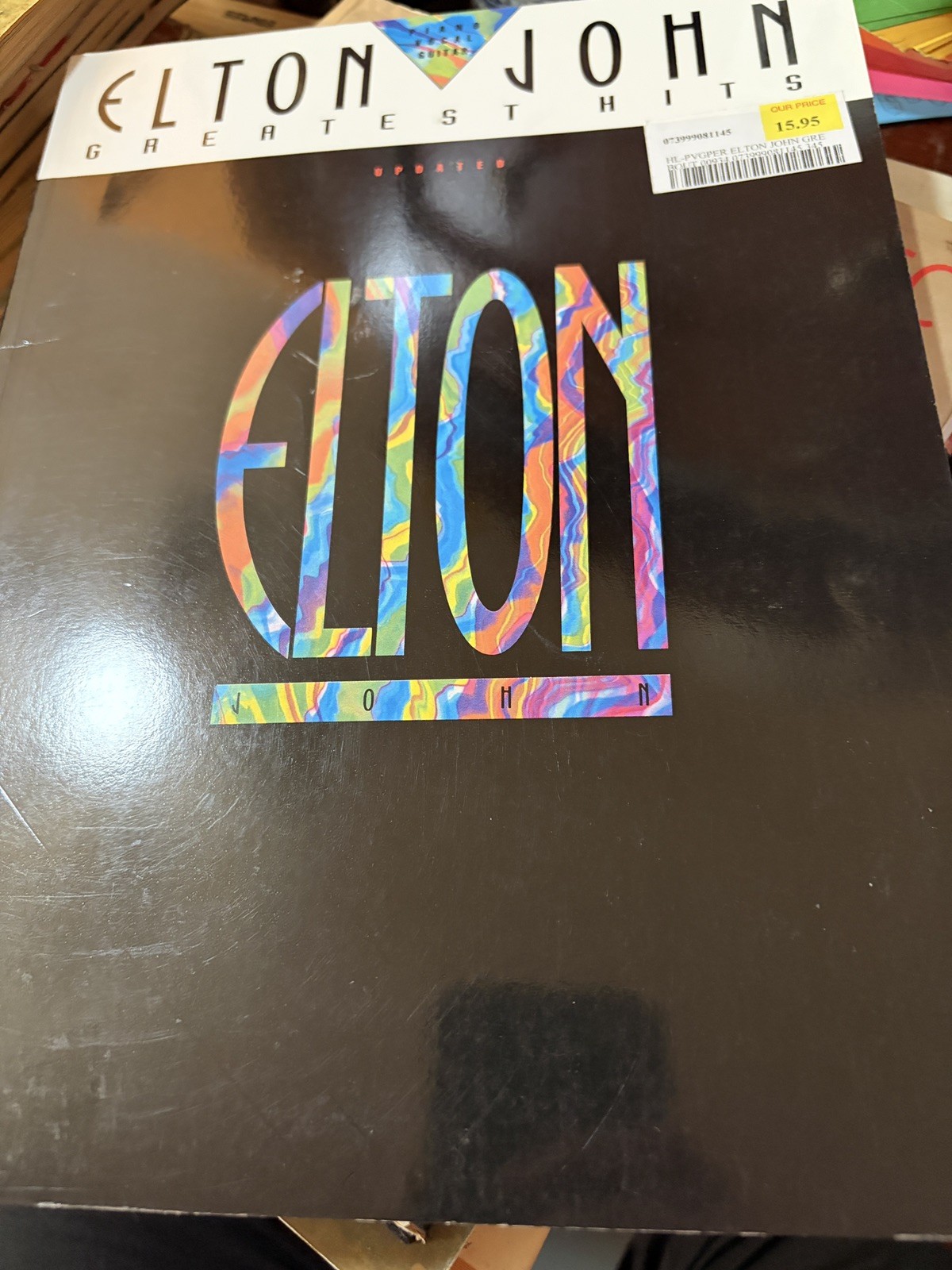 Elton John Greatest Hits Piano, Vocal & Guitar Sheet Music Book Songbook 1991