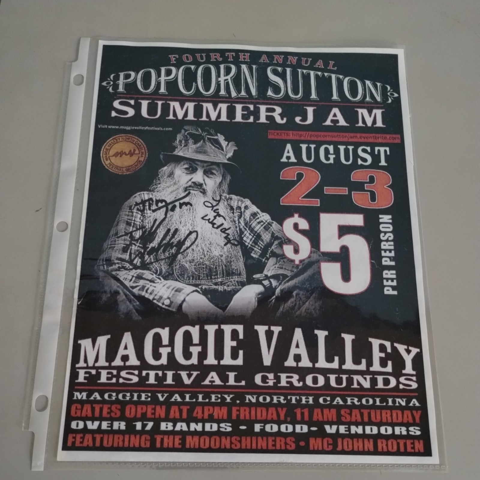 Jim Tom Jeff Lynn Waldroup Autograph Maggie Valley Festival Moonshiners TV Show