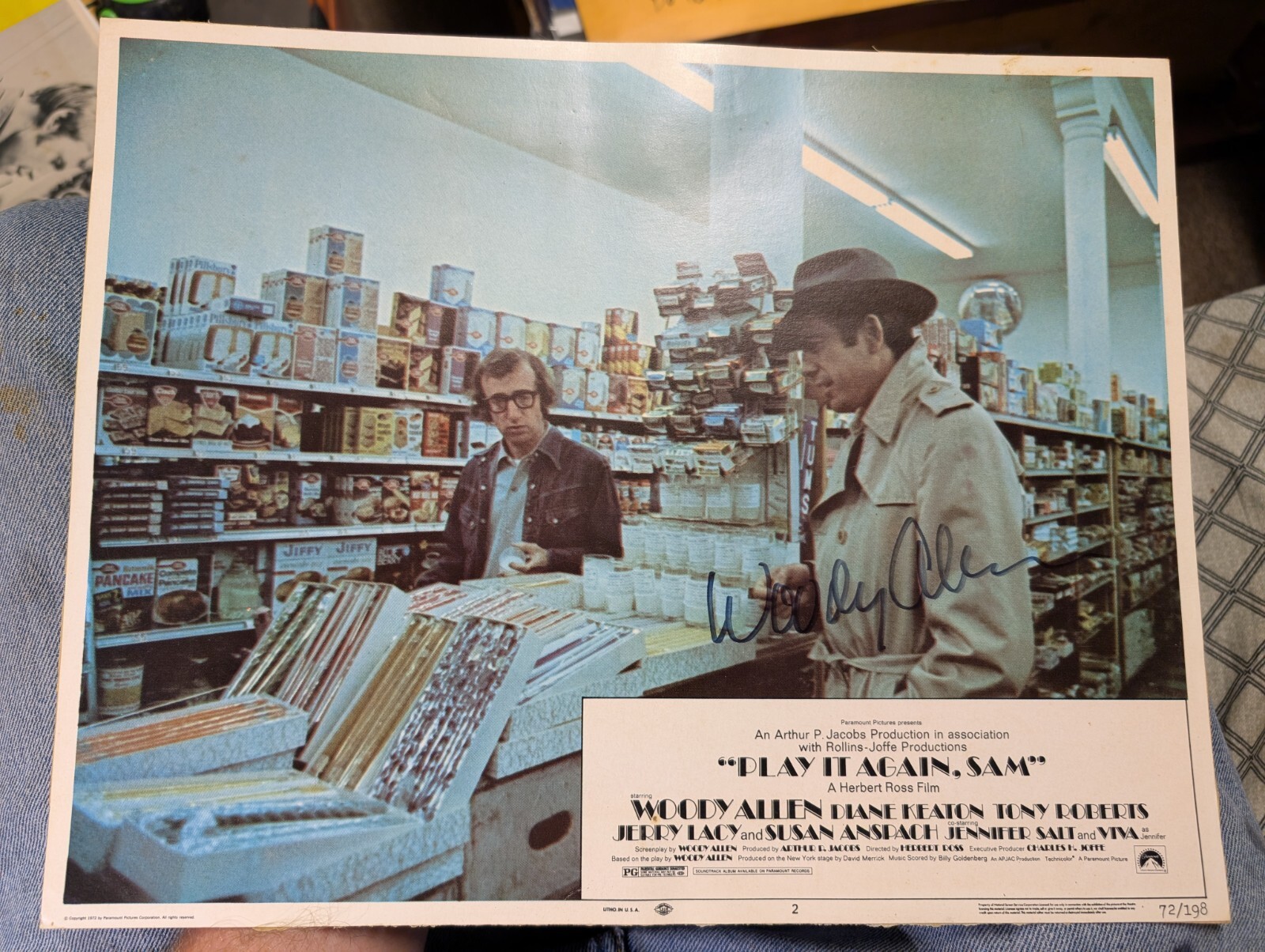 Woody Allen Autographed “Play It Again Sam” Lobby Card Not Certified