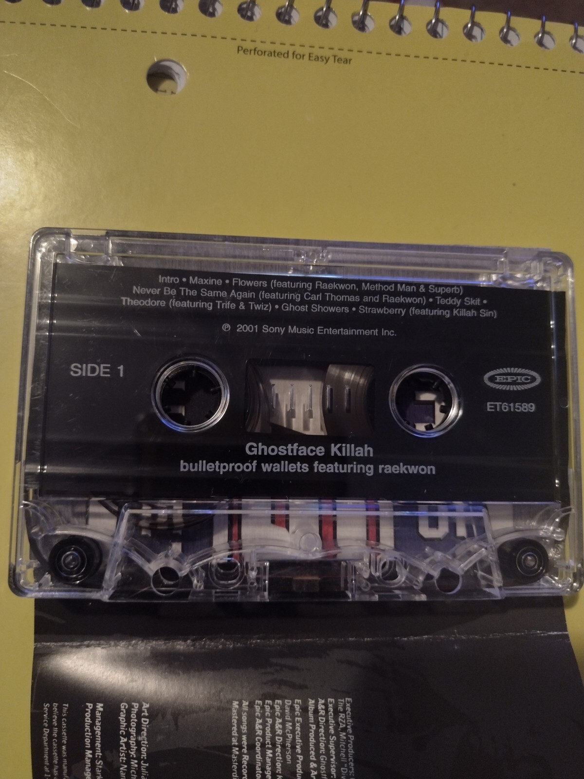 Ghostface Killah Bulletproof Wallets Cassette. *AUTOGRAPHED BY RAEKWON *Beckett