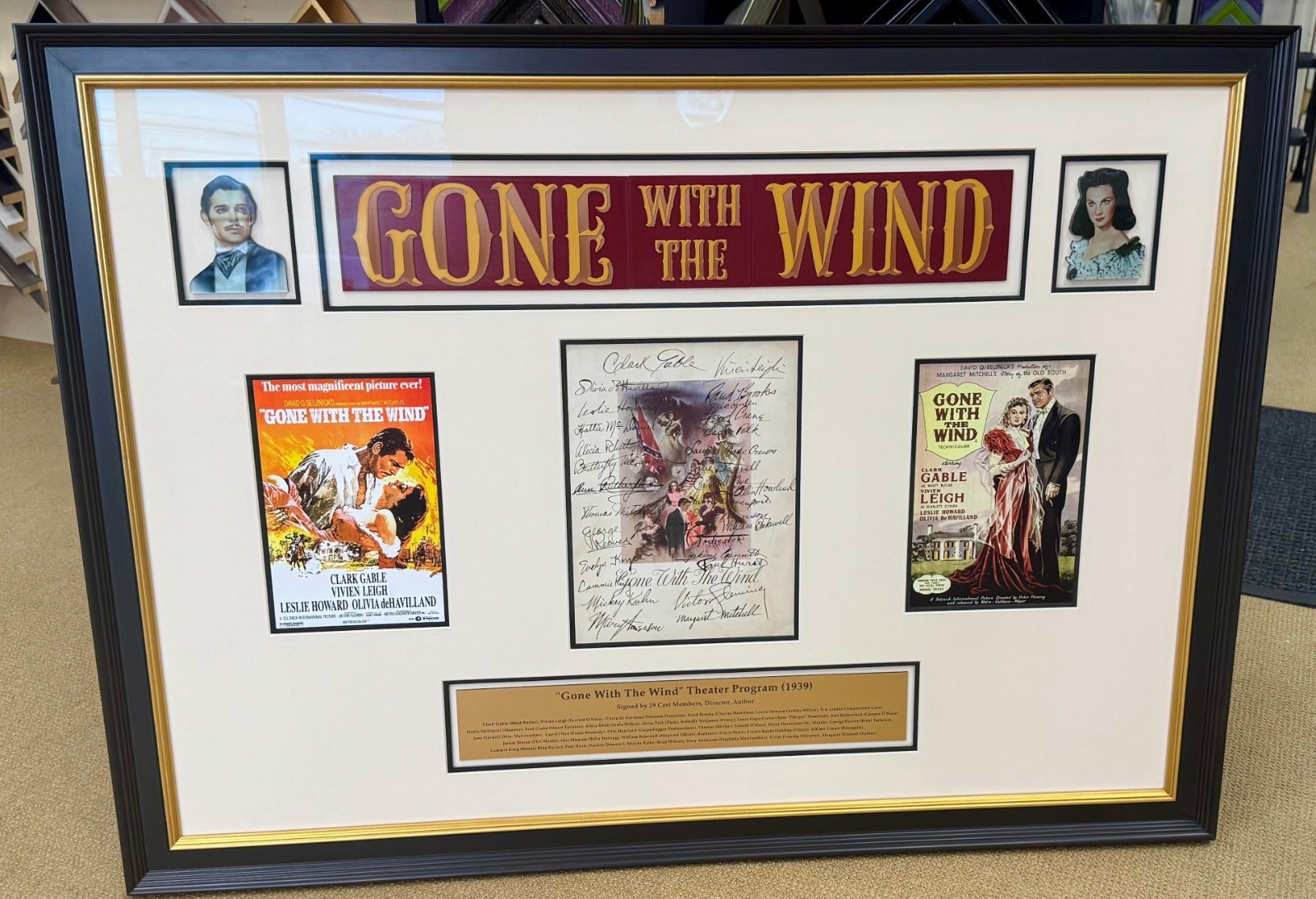 Gone With The Wind 1939 Signed Program Clark Gable Vivien Leigh 29 Cast Members