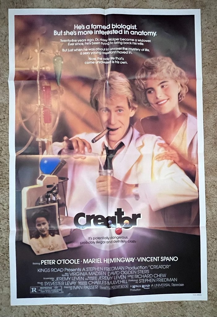Creator 1985 Movie Poster 27×41 Peter O’Toole Mariel Hemingway
