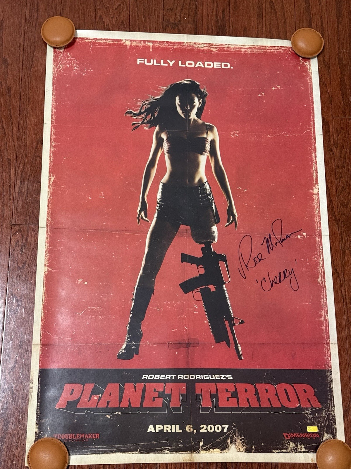 Rose McGowan Autographed Planet Terror 24×36 Movie Poster CA COA