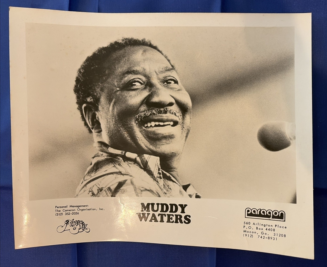 MUDDY WATERS 8″x10″ Publicity Photo B&W Vintage Original Paragon GA Blues VTG