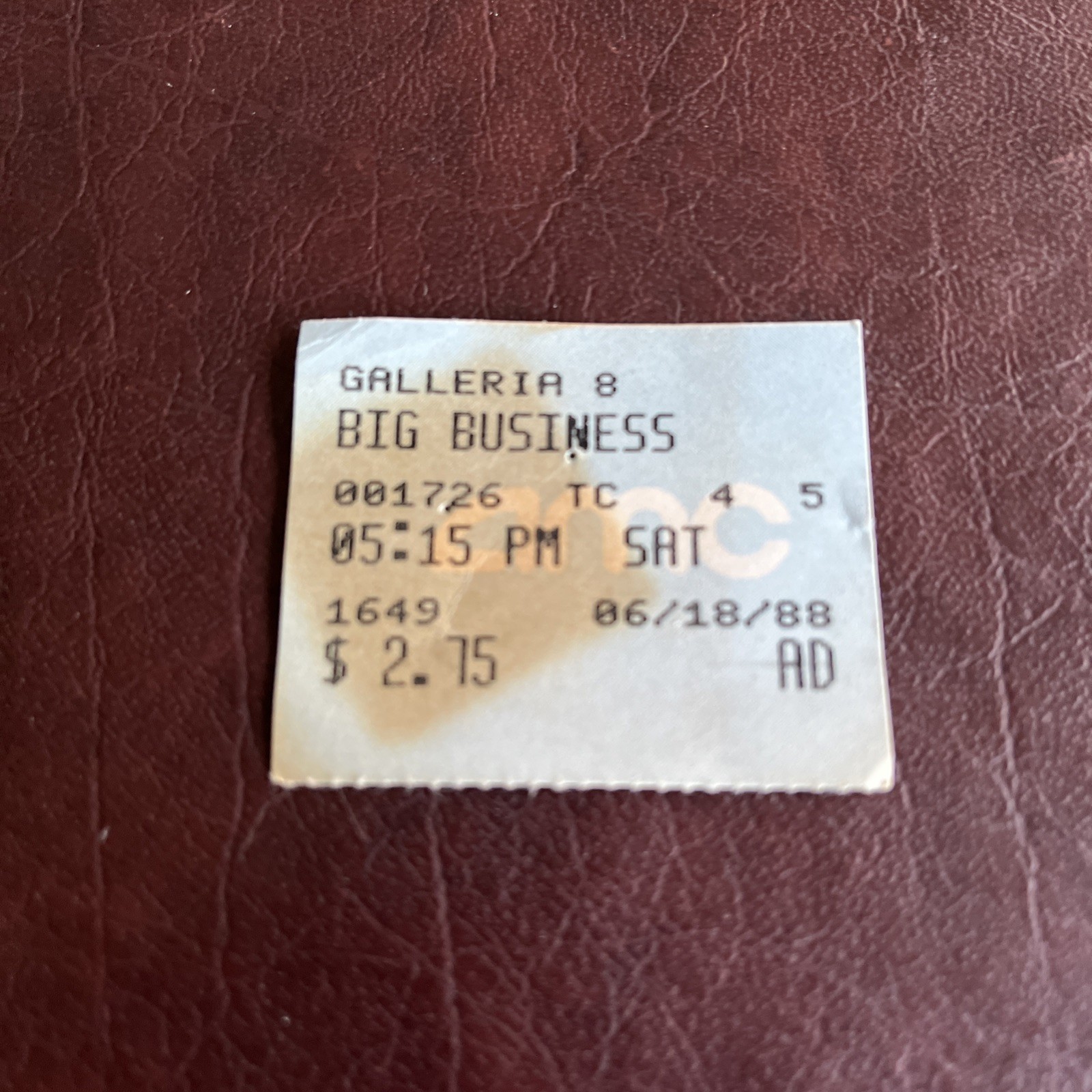 1988 Big Business Original Movie Ticket Stub 6/18/88 Bette Midler Lily Tomlin