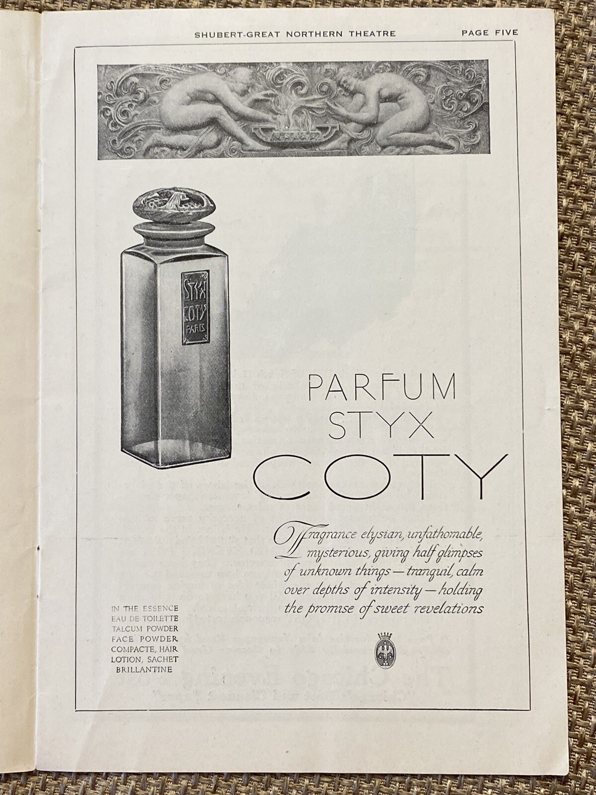 Antique THEATRE Program CHRISTMAS 1925 ART DECO Playgoer CHICAGO Great Northern