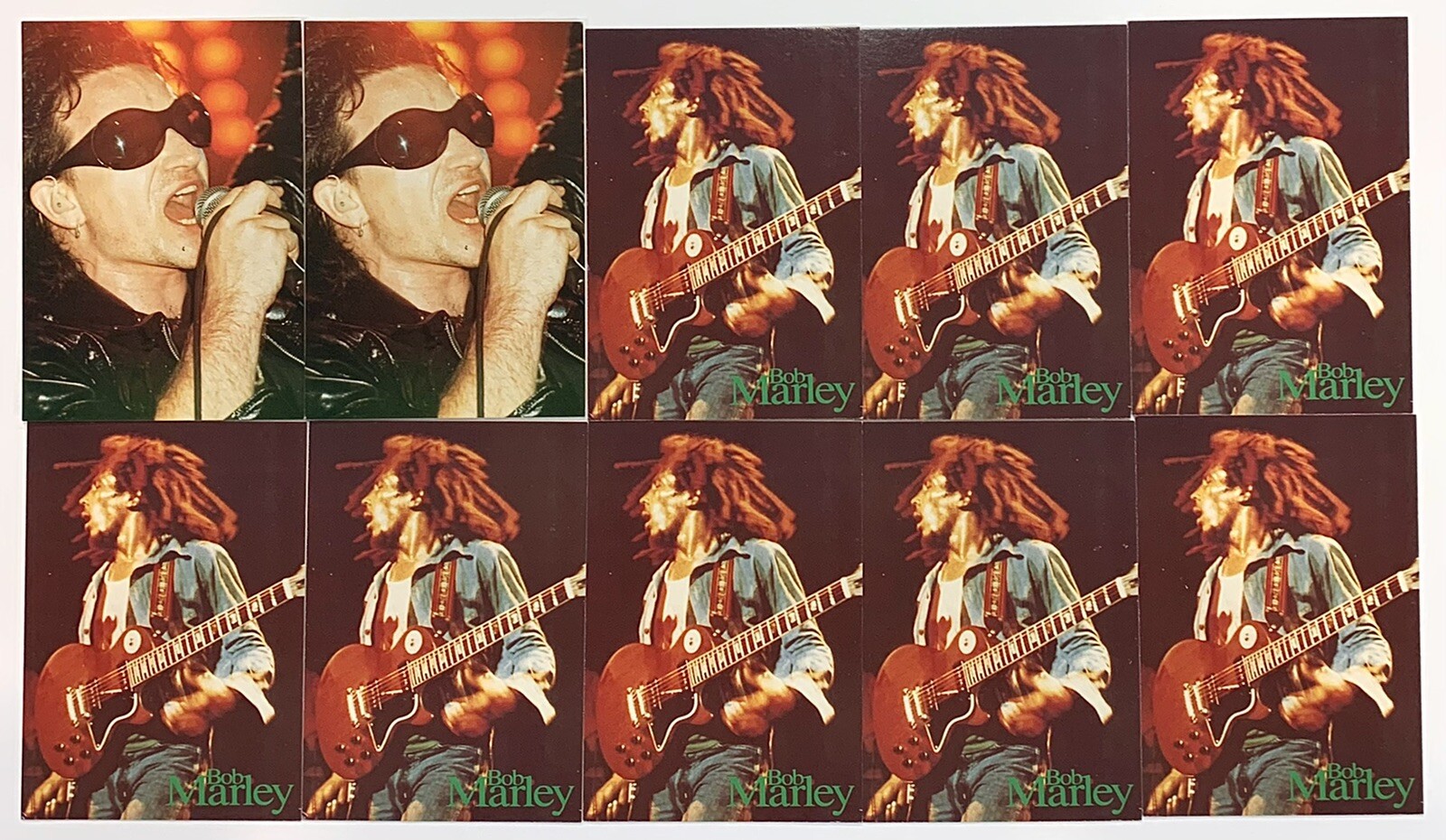 Bono U2 & Bob Marley 4”x 6” Postcards Lot 10 Cards Reggae/Rock 1990s Vintage 2J