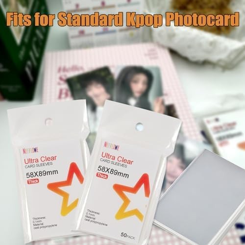 300 Pcs Kpop Photocard Sleeves Card Sleeves PVC and Acid Free for Trading Cards
