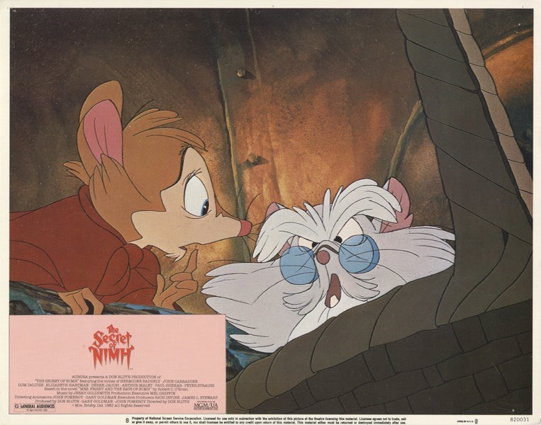 The Secret of NIMH Original Lobby Card Don Bluth Animation Mr Ages Mrs Brisby