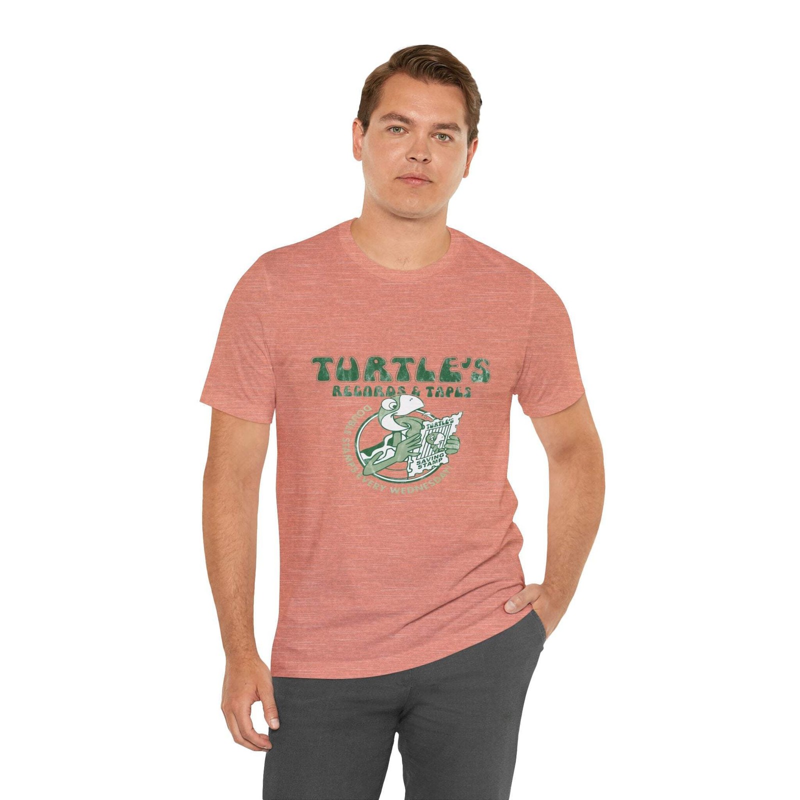 Vintage Turtles Records & Tapes Savings Stamps Logo Unisex Jersey Short Sleeve T