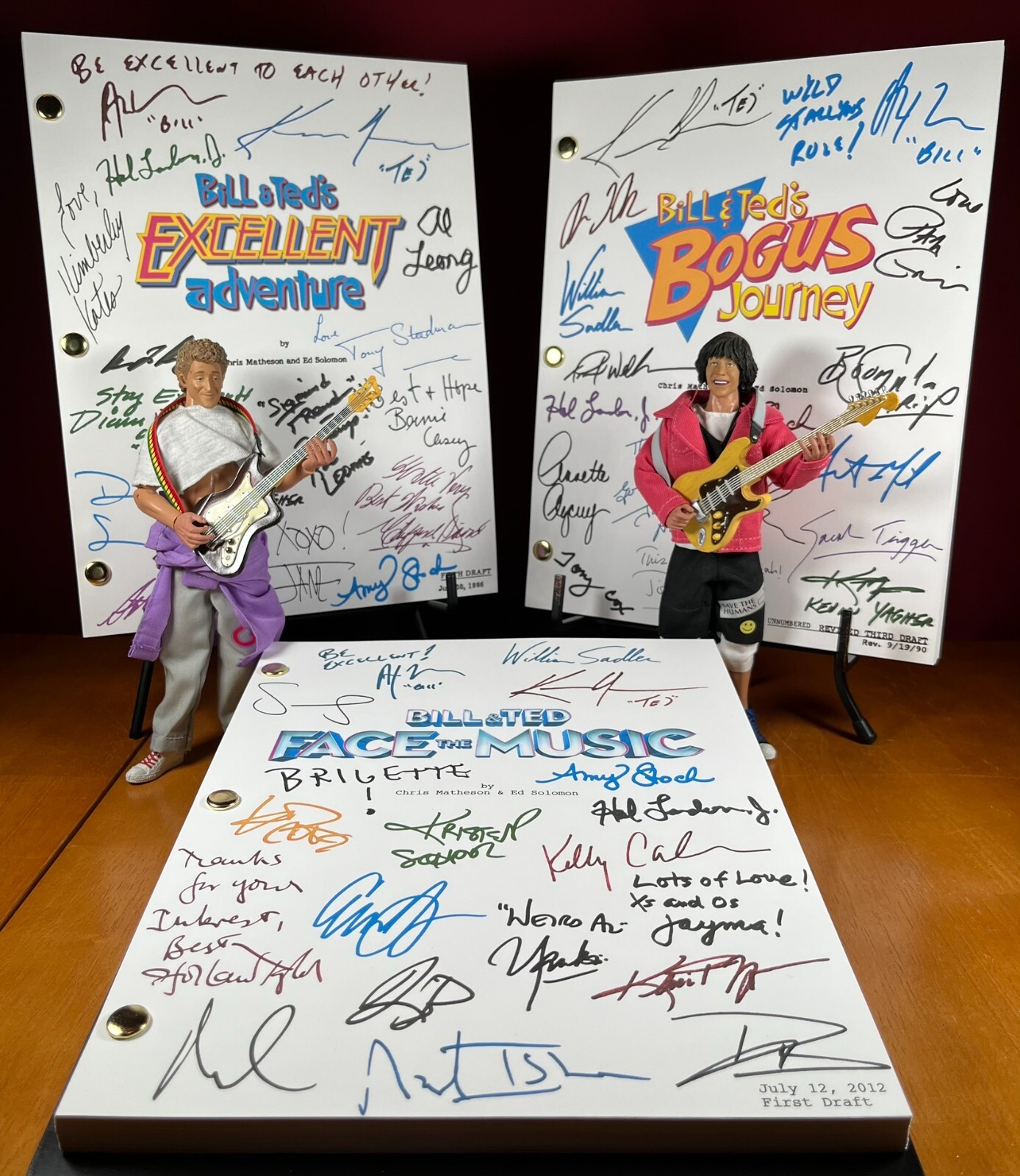 Bill & Ted’s Excellent Adventure Trilogy Scripts Signed- Autograph Reprints
