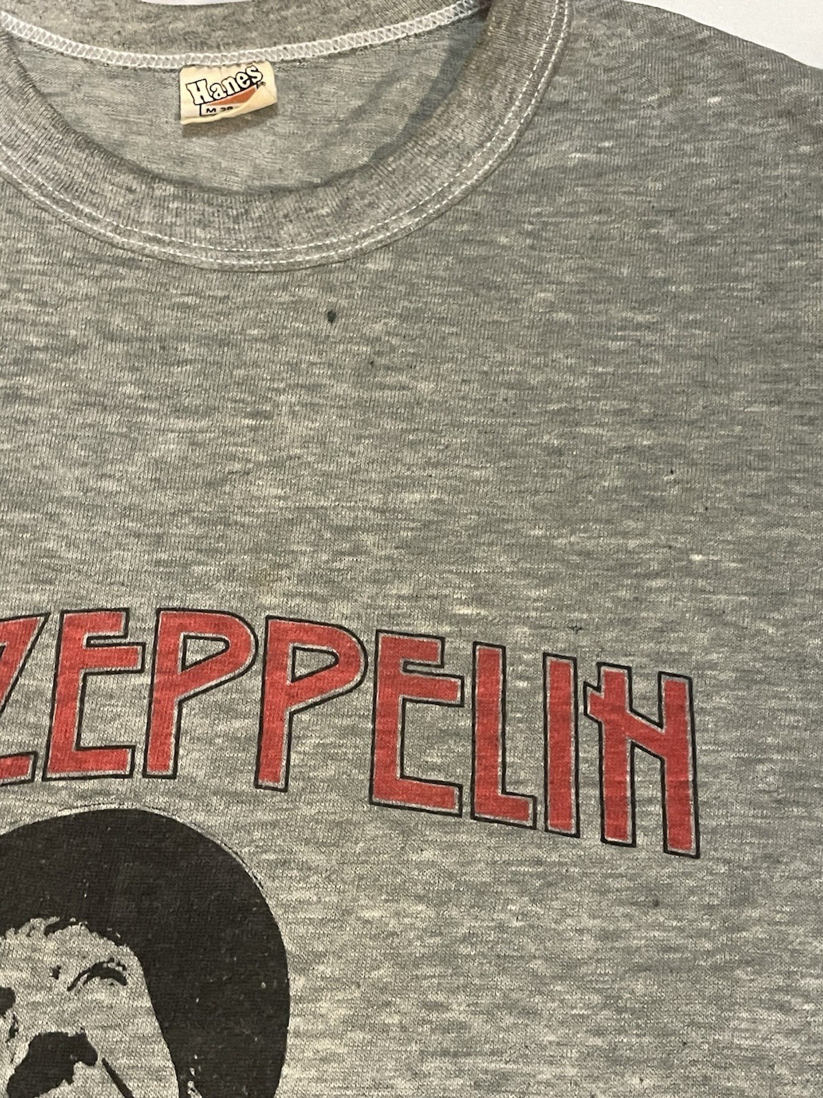 VTG 1980 Led Zeppelin Over Europe Tour Shirt Hanes Orange Flag Single Stitch M