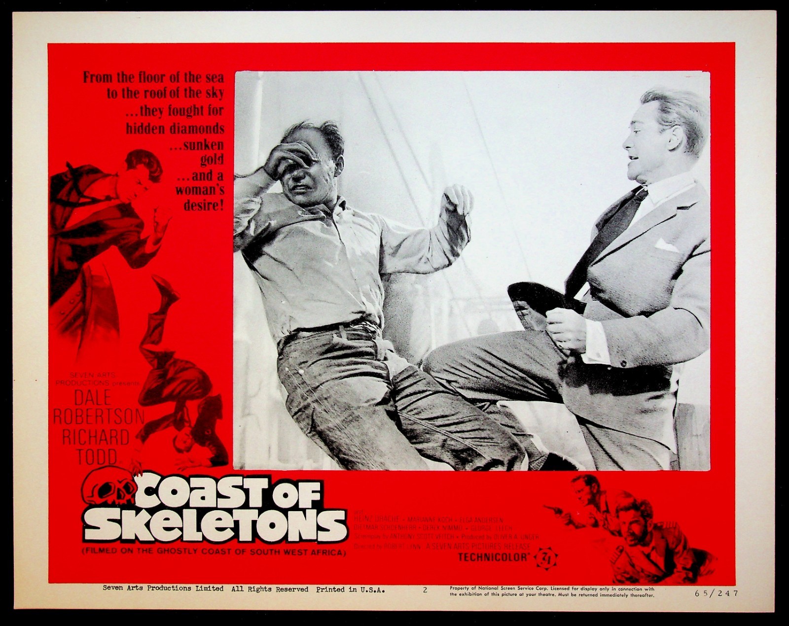 Coast of Skeletons 1965 Original 8 Lobby Card Set NM Adventure Movie Poster