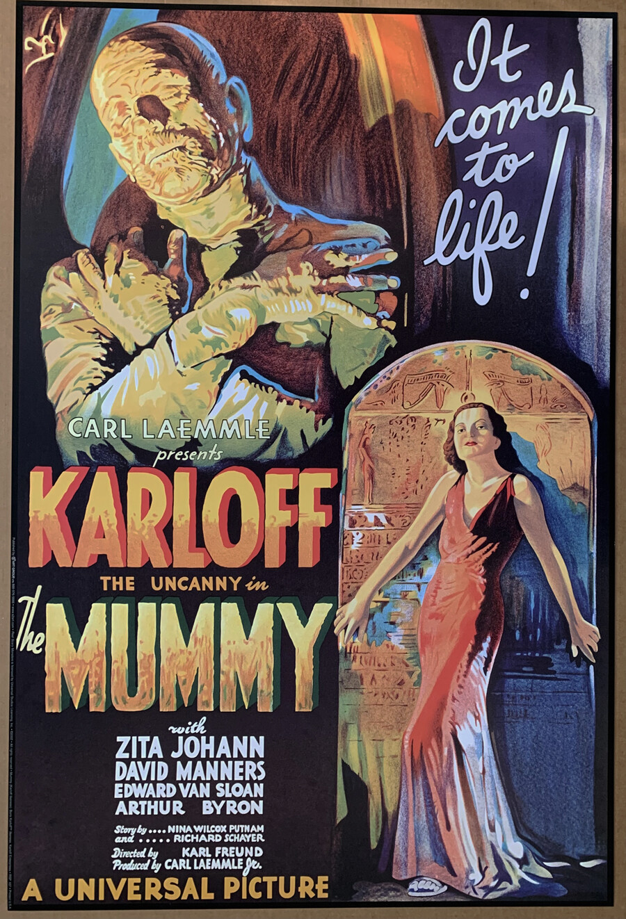 The MUMMY (1932) 24”x 36”, Licensed Stone Lithograph by S2 ARTGROUP in 2002