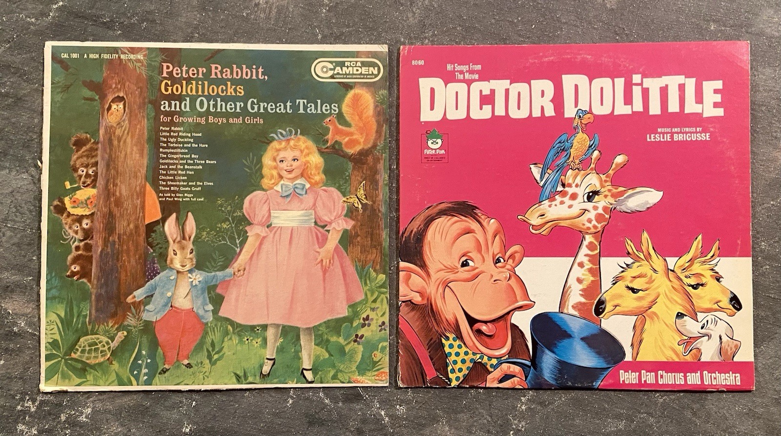 DOCTOR DOLITTLE “LESLIE BRICUSSE” VINYL LP, PETER RABBIT GOLDILOCKS RECORDS