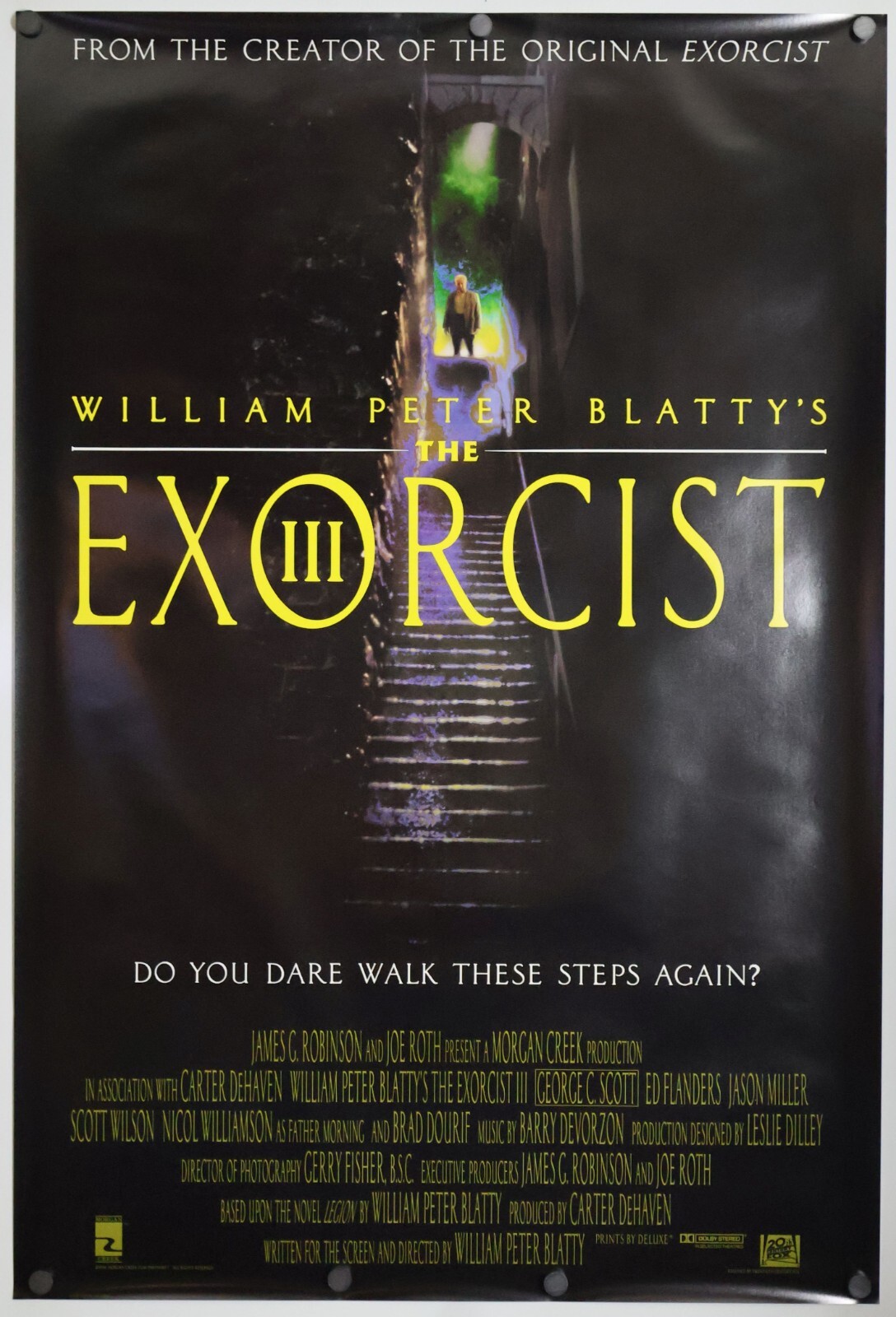 The Exorcist III – original movie poster – 27×40 1990 ROLLED MINT Horror