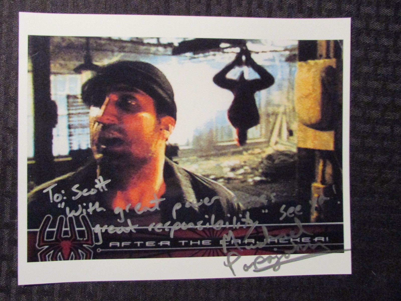 SPIDER-MAN Inscribed SIGNED Michael Papajohn (Carjacker) 8×10 Color Glossy NM