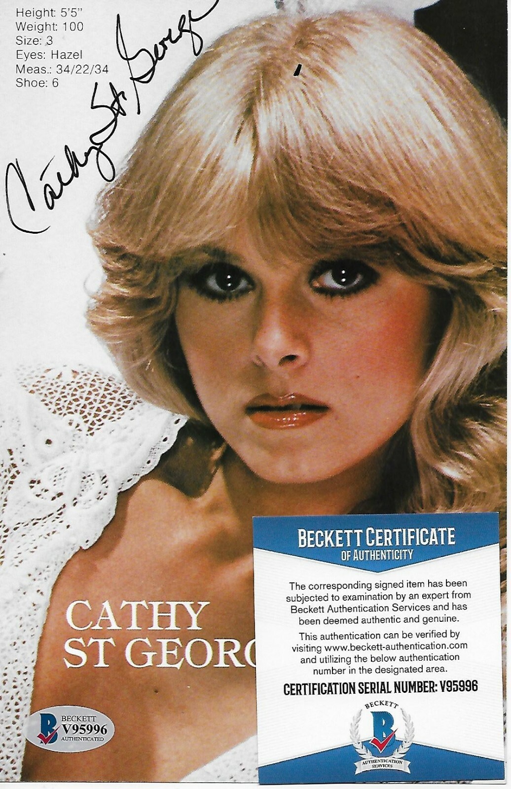 Cathy St. George Signed Magazine Page w/Beckett COA