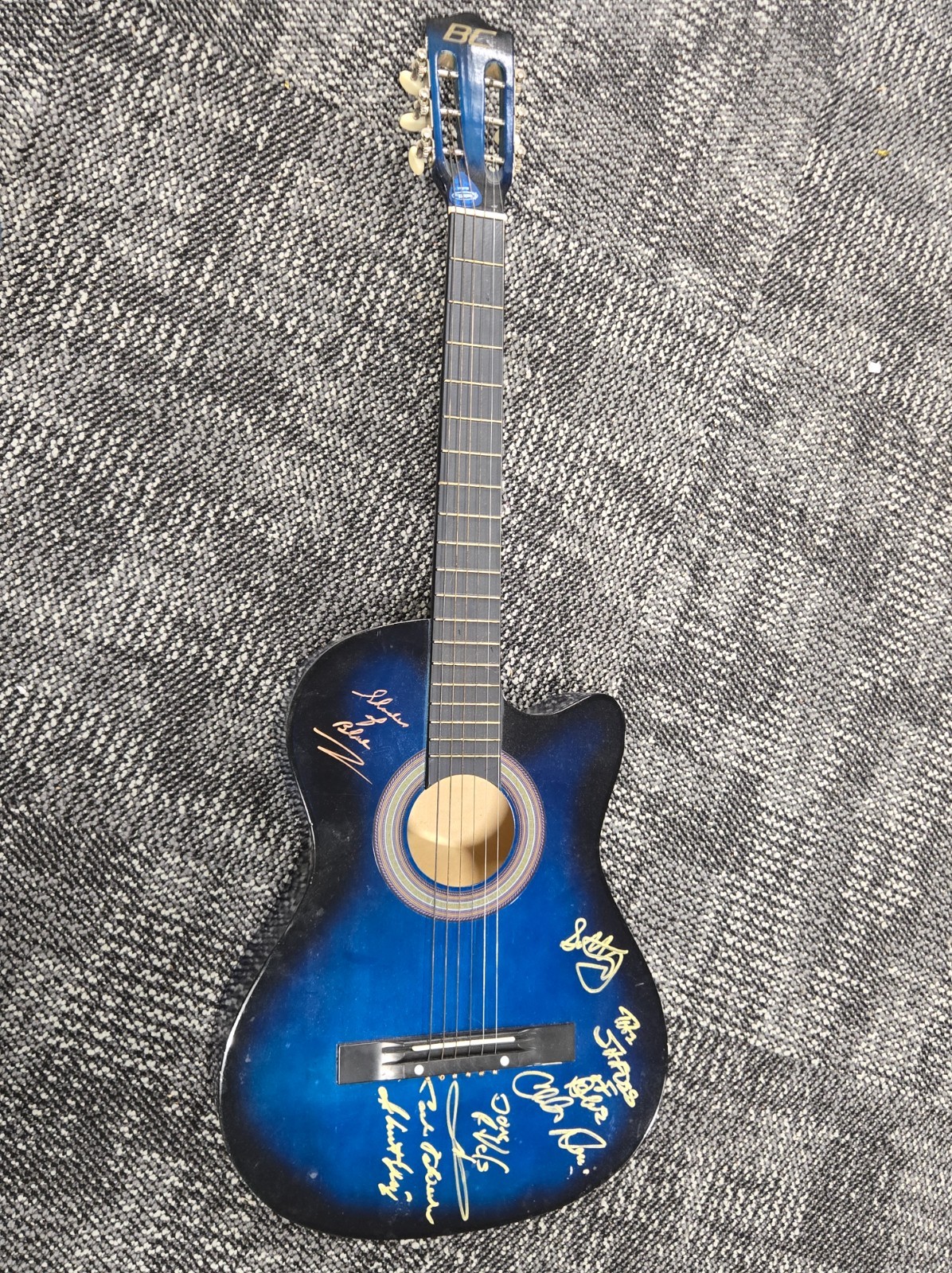 Shades of Blue Signed Full Size Acoustic Guitar In Person 2018