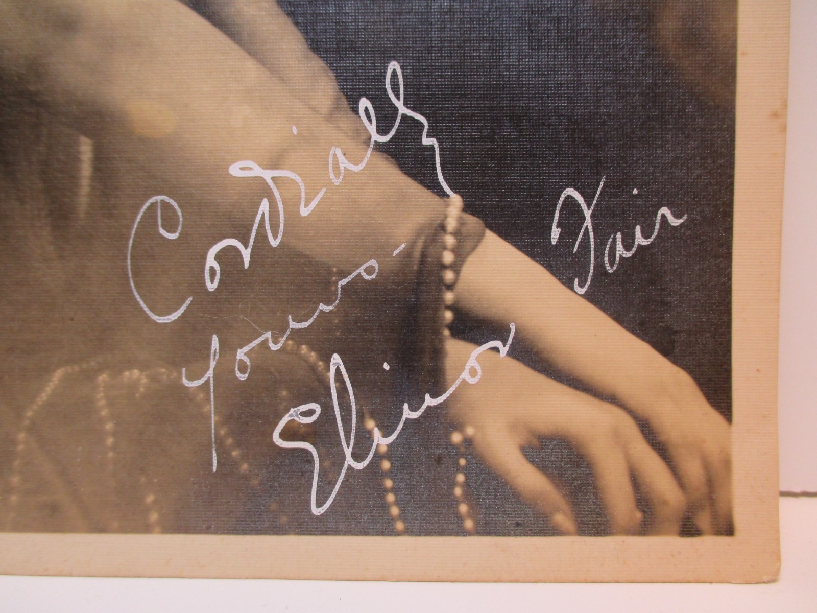 Antique Signed Elinor Fair Photograph 9 1/2″ x 7 1/2″ Silent Film Star 1920’s
