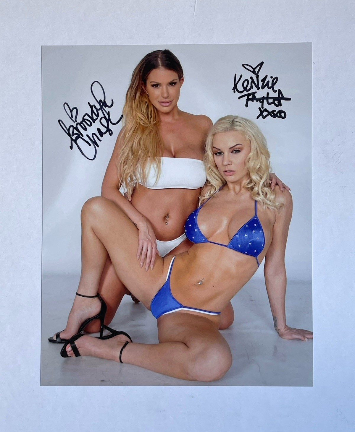 Brooklyn Chase Kenzie Taylor hand signed 8×10 photo Adult star