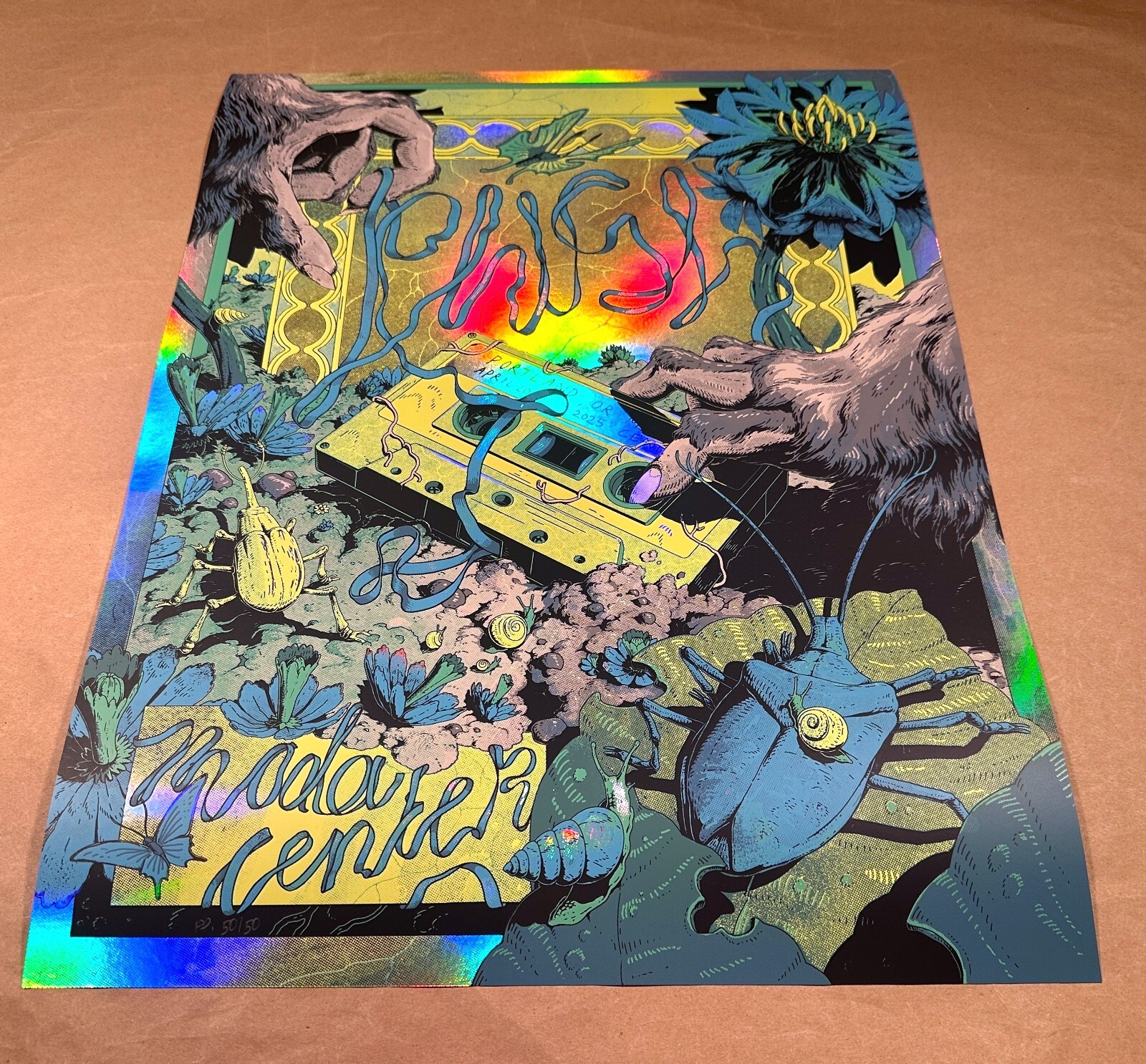🦋 Phish FOIL Poster Portland 2025 Micha Huigen Signed #/50 Moda Center 4/20