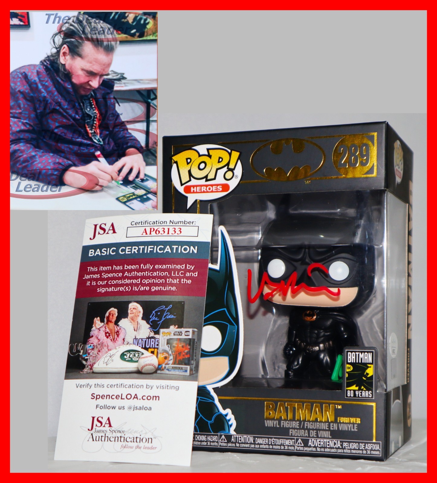 🦇🦸🏻‍🔥 Val Kilmer Signed Autographed Batman Forever Funko POP JSA PSA