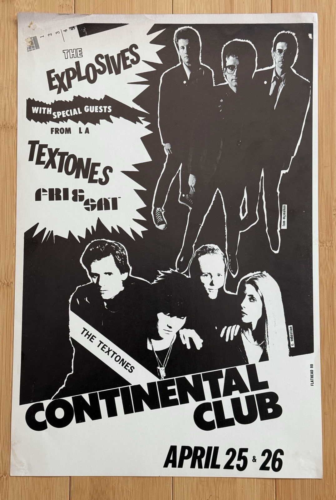 THE TEXTONES and EXPLOSIVES Concert Poster at CONTINENTAL CLUB – Austin TX DAZE