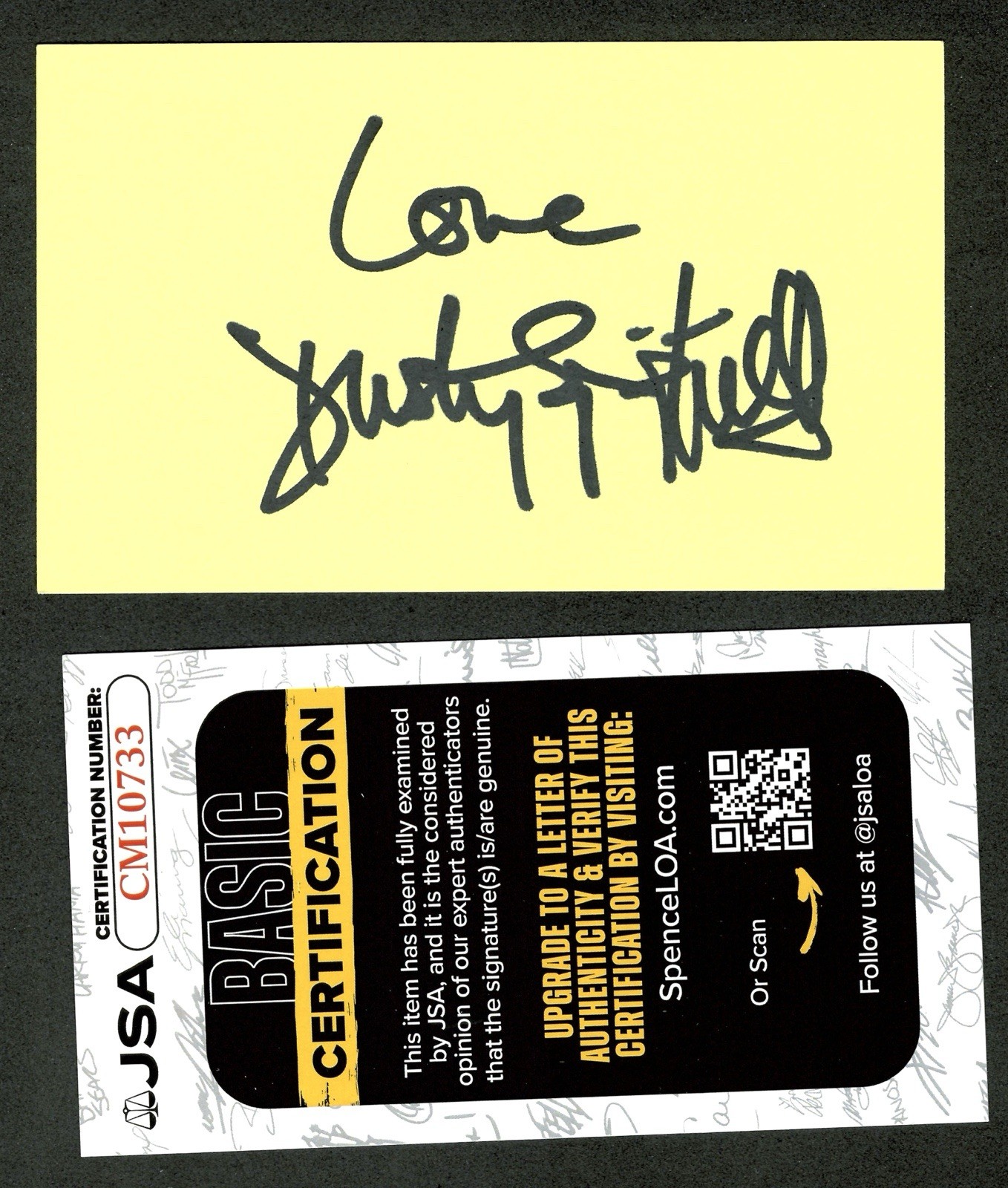 Dusty Springfield Signed Autographed 3×5 Card JSA Cert Son Of A Preacher Man