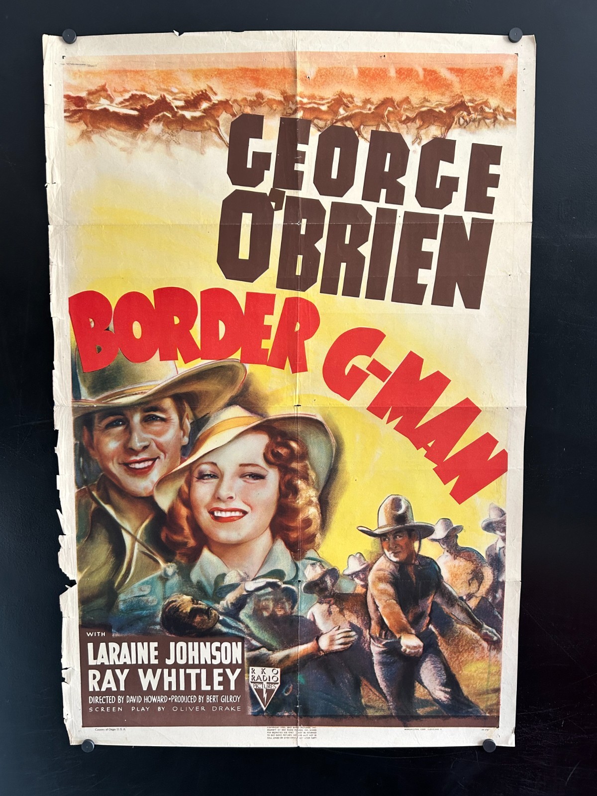 original 1938 BORDER G-MAN Movie Poster 27X40 – GEORGE O’BRIEN
