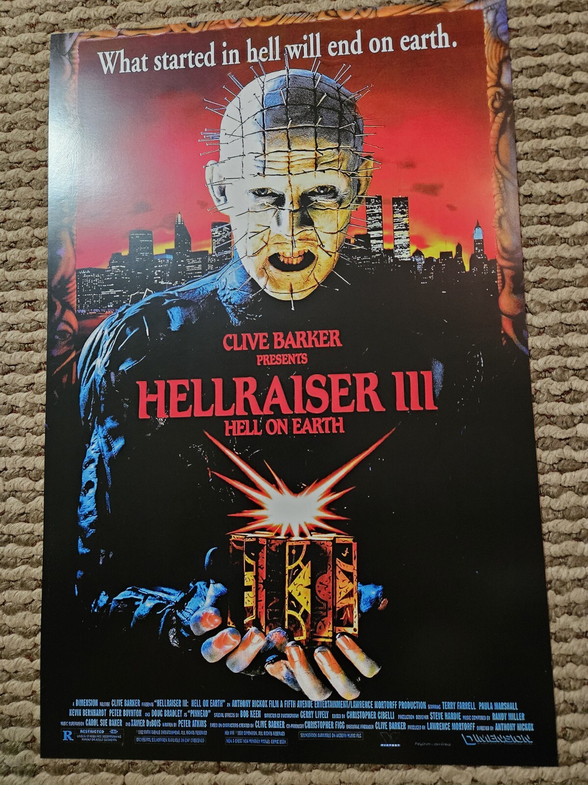 Hellraiser III Hell On Earth movie poster – 11″ x 17″ – Pinhead